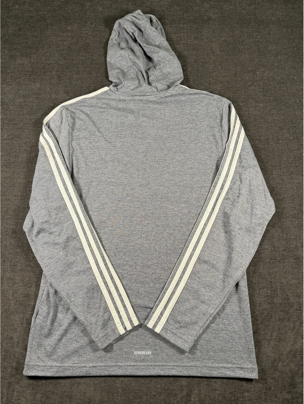 Adidas Primegreen Aeroready Gray Hooded Long Sleeve Shirt Size M